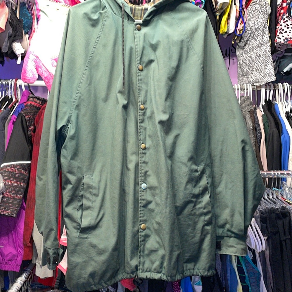 FUNDY made in Canada winter jacket green and brown zipper warm Candian made